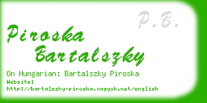 piroska bartalszky business card